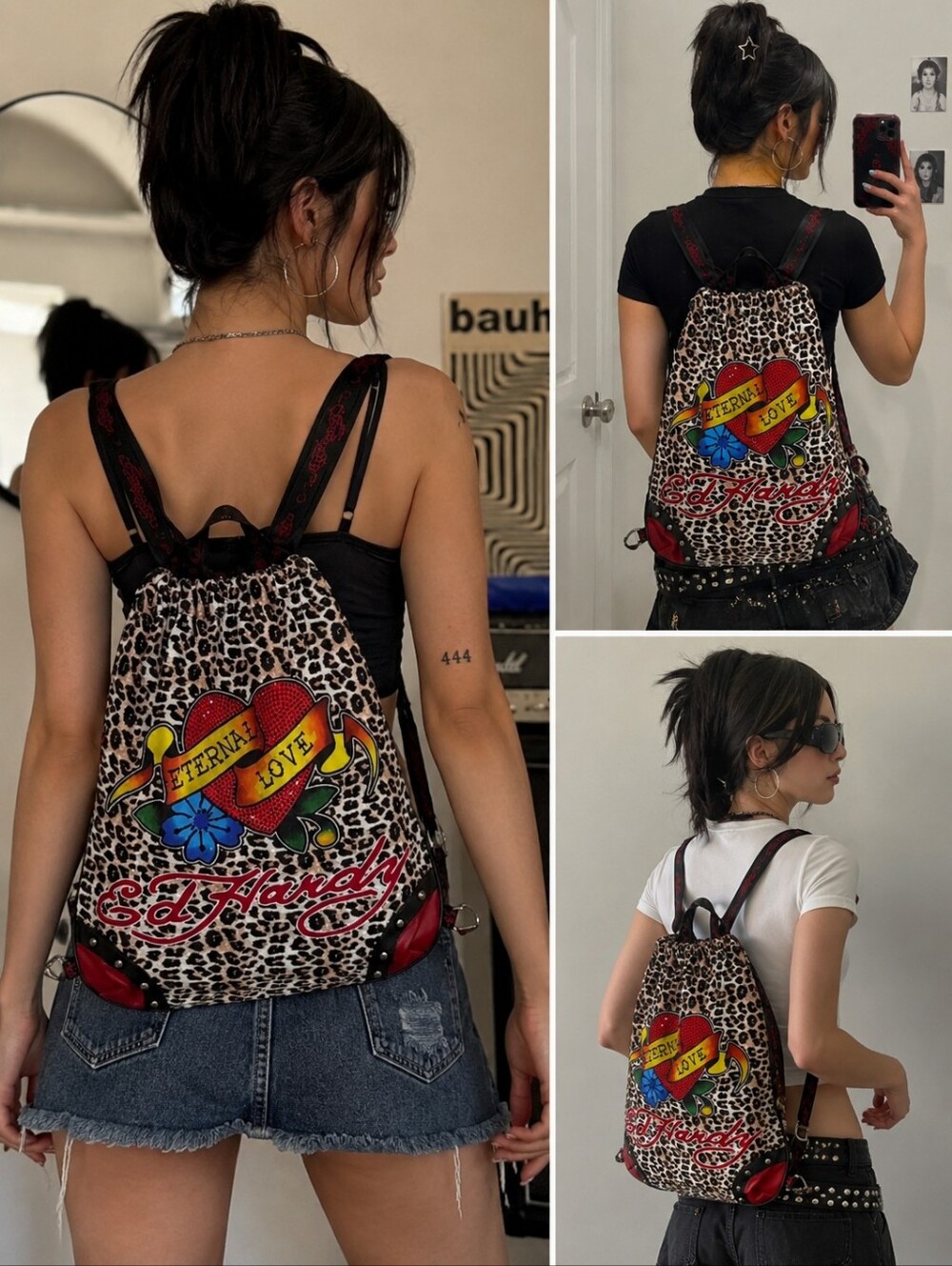 Ed Hardy Y2K Leopard Print Backpack ❤️